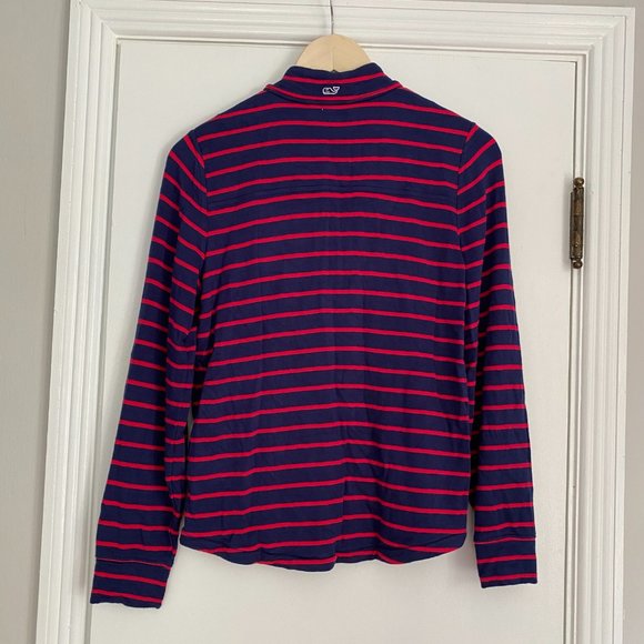 Vineyard Vines' Break Stripe Relaxed Shep Shirt Red Blue Size L 14 - Picture 7 of 8
